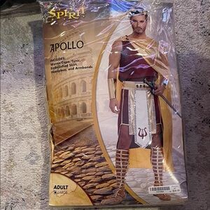 Apollo Adult Costume - Gold and Burgundy Greek Greece dress up size Lange